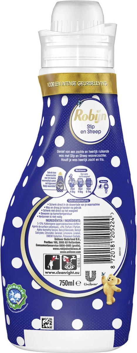 Robijn Specials Stip En Streep Wasverzachter - 8 X 30 Wasbeurten - Voordeelverpakking 3 Robijn Specials Stip En Streep Wasverzachter - 8 X 30 Wasbeurten - Voordeelverpakking - Afbeelding 3