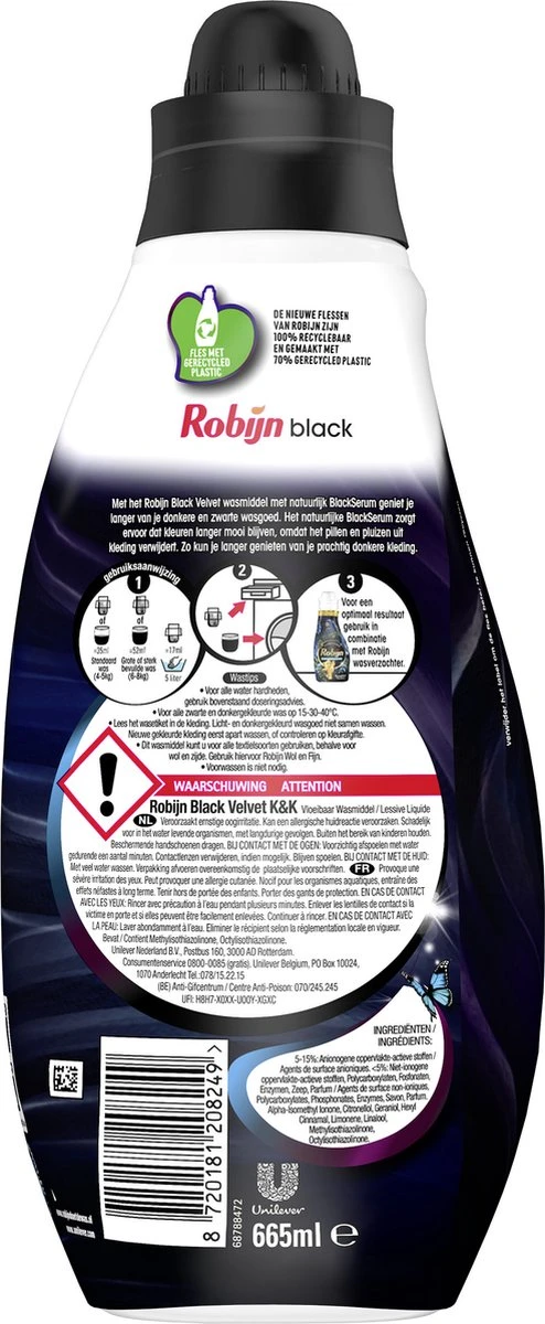 Robijn Perfect Match Stralend Wit, Black Velvet En Color Wasmiddel - En Wasverzachter Pakket - 6 Stuks - Voordeelverpakking 11 Robijn Perfect Match Stralend Wit, Black Velvet En Color Wasmiddel - En Wasverzachter Pakket - 6 Stuks - Voordeelverpakking - Afbeelding 11