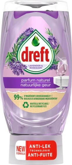 Dreft Natuurlijke Geur - Afwasmiddel - Lavendel & Rozemarijn - Ondersteboven Fles - Voordeelverpakking 8 X 370 Ml -HG Sales 527x1200 3