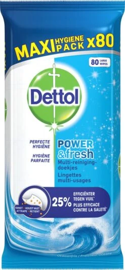 Dettol - Power & Fresh - Schoonmaakdoekjes - Oceaanfris - 4 X 80 Doekjes 11 Dettol - Power & Fresh - Schoonmaakdoekjes - Oceaanfris - 4 X 80 Doekjes -HG Sales 556x1200