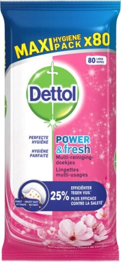 Dettol Schoonmaakdoekjes Power & Fresh - Kersenbloesem - 80 Stuks X6 9 Dettol Schoonmaakdoekjes Power & Fresh - Kersenbloesem - 80 Stuks X6 -HG Sales 558x1200 3