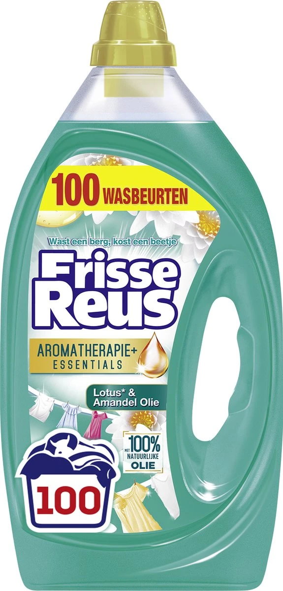Frisse Reus Lotus Amandel Gel Vloeibaar Wasmiddel - Witte Was - Voordeelverpakking - 100 Wasbeurten 1 Frisse Reus Lotus Amandel Gel Vloeibaar Wasmiddel - Witte Was - Voordeelverpakking - 100 Wasbeurten
