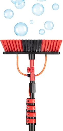 Umuzi Cleaning Telescopische Waterborstel - Uitschuifbare Schrobborstel Voor Ramen, Gevel En Huis - 1,3 Tot 4,6 Meter - Reiniger Met 4 Uitschuifbare Delen - Zeepdispenser Met Doseerknop -HG Sales 578x1200 2