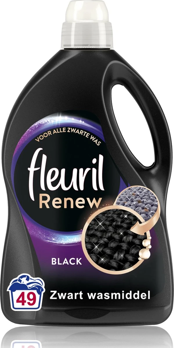 Fleuril Renew Zwart Vloeibaar Wasmiddel - 2,695 L - 49 Wasbeurten 2 Fleuril Renew Zwart Vloeibaar Wasmiddel - 2,695 L - 49 Wasbeurten - Afbeelding 2