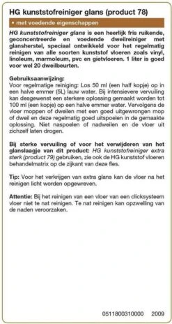 HG Kunststofreiniger Glans - Glansherstel - Geschikt Voor O.a. Pvc, Gietvloeren En Linoleum 6 HG Kunststofreiniger Glans - Glansherstel - Geschikt Voor O.a. Pvc, Gietvloeren En Linoleum -HG Sales 639x1200