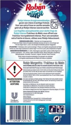 Robijn Intense Morgenfris Droogtrommeldoekjes - 9 X 20 Stuks - Voordeelverpakking 13 Robijn Intense Morgenfris Droogtrommeldoekjes - 9 X 20 Stuks - Voordeelverpakking -HG Sales 683x1200