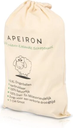 Alternative view of Apeiron Drogerballen - Droogballen - 6 XL Wasbollen - Droger - Duurzaam - Wasmachine - Wasverzachter - Energie Besparen - Zero Waste - Schapenvacht - Wol