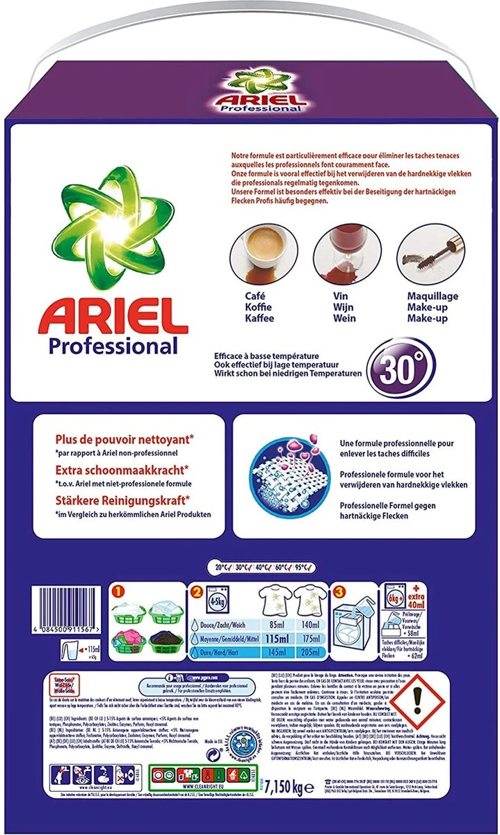 Ariel - Proffesional - Waspoeder Color - 7.15kg - 110 Wasbeurten 2 Ariel - Proffesional - Waspoeder Color - 7.15kg - 110 Wasbeurten - Afbeelding 2