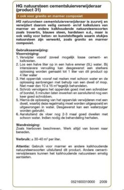HG Natuursteen Cement- & Kalksluier Verwijderaar (HG Product 31) - 1L - Veilig In Gebruik 7 HG Natuursteen Cement- & Kalksluier Verwijderaar (HG Product 31) - 1L - Veilig In Gebruik -HG Sales 783x1200 1