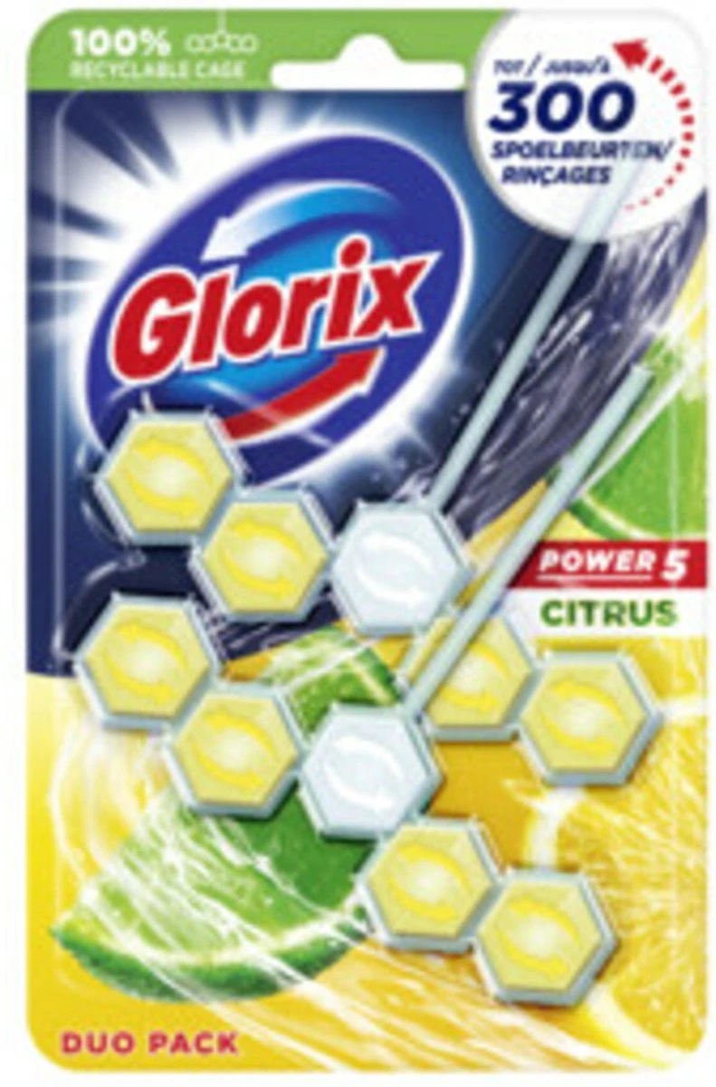 Glorix Power 5 Toiletblokken - Citroen - 7 X 2 Stuks - Voordeelverpakking 13 Glorix Power 5 Toiletblokken - Citroen - 7 X 2 Stuks - Voordeelverpakking - Afbeelding 13