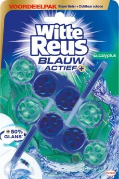 Alternative view of Witte Reus Blauw Actief Toiletblok - Eucalyptus - WC Blokjes Voordeelverpakking - 20 Stuks