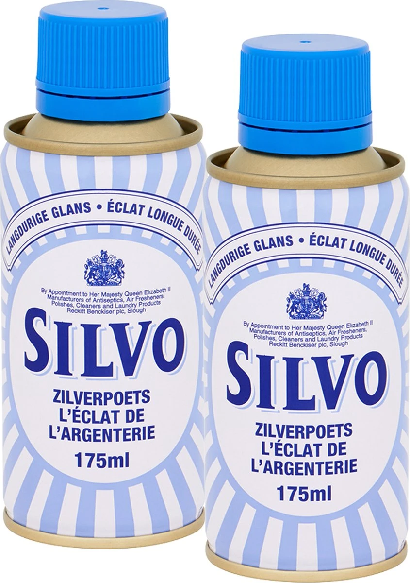 Silvo Zilverpoets - Poetsmiddel -Zilverglans - 2x 175 ML - Voordeelverpakking 1 Silvo Zilverpoets - Poetsmiddel -Zilverglans - 2x 175 ML - Voordeelverpakking