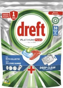 Dreft Platinum Plus All In One Vaatwastabletten - Deep Clean - Voordeelverpakking 4 X 38 Stuks -HG Sales 861x1200