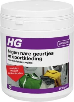 HG Tegen Nare Geurtjes In Sportkleding Wasmiddeltoevoeging - 500gr - Ook Bruikbaar Voor Handdoeken En Andere Kleding - Elimineert 100% Stankmoleculen - Biologisch Afbreekbaar -HG Sales 877x1200 1
