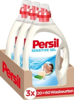 Persil® Persil Gel Sensitive - Vloeibaar Wasmiddel - Gevoelige Huid En Baby - Voordeelverpakking - 3 X 20 Wasbeurten
