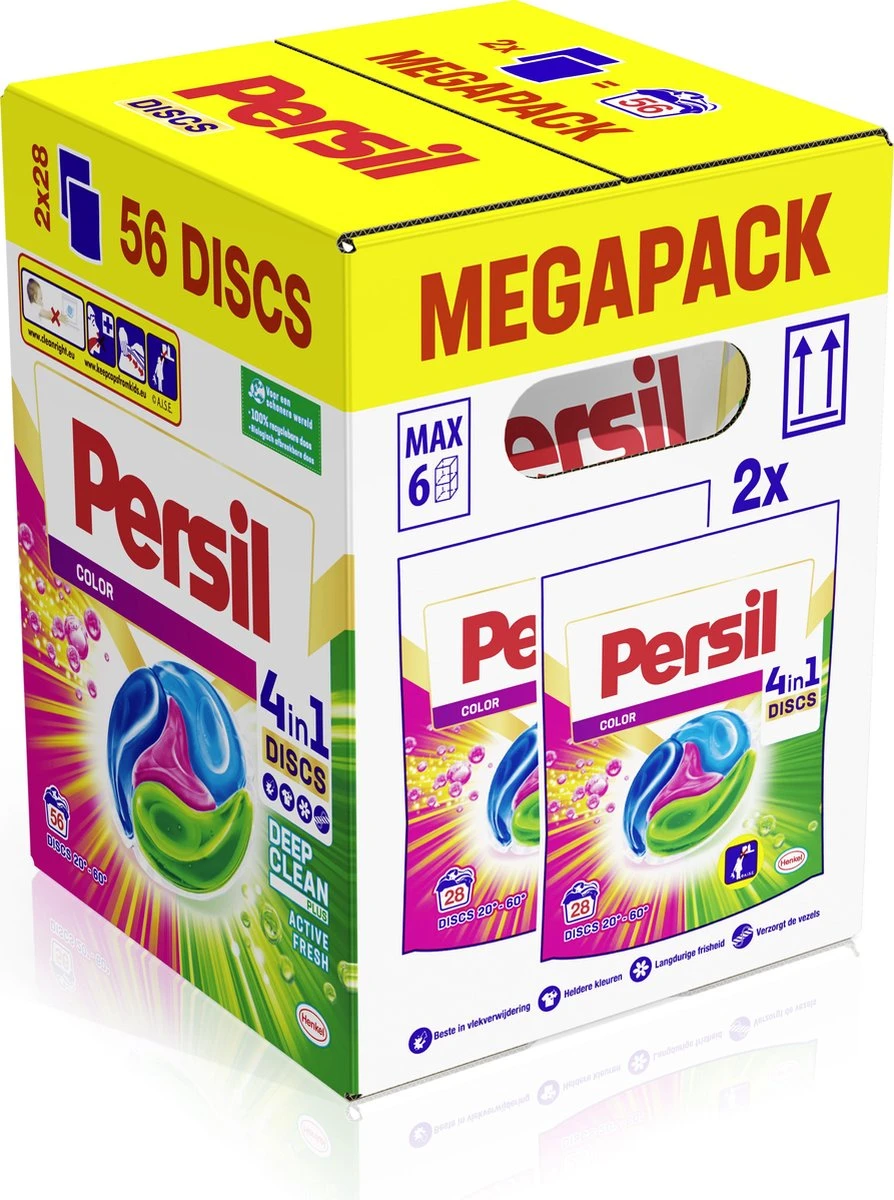 Persil® Persil 4in1 Discs Color Wascapsules - Wasmiddel Capsules - Voordeelverpakking - 2x28 Wasbeurten 5 Persil® Persil 4in1 Discs Color Wascapsules - Wasmiddel Capsules - Voordeelverpakking - 2x28 Wasbeurten - Afbeelding 5