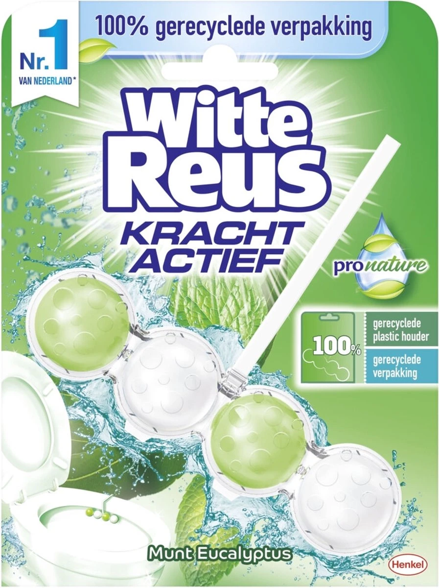 Witte Reus Toiletblok Kracht Actief Pro Nature Munt Eucalyptus 1 Witte Reus Toiletblok Kracht Actief Pro Nature Munt Eucalyptus