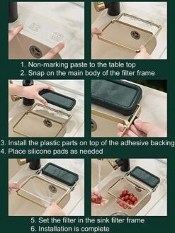 Merkloos Gootsteen Organizer - Gootsteen Afval Netje - Gootsteenontstopper -Gootsteen Zeef Netto- Sink Filter Rack Anti-Blokkeren Wegwerp-Fijne Mesh Filter Aanrecht Zeef Mesh Tas Voor Keuken- Spoelbak - Incl. 50 Netjes -HG Sales 900x1200 7