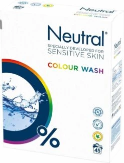 Neutral Waspoeder Kleur - Dermatologisch Getest, Parfumvrij En Hypoallergeen - 4 X 45 Wasbeurten -HG Sales 912x1200
