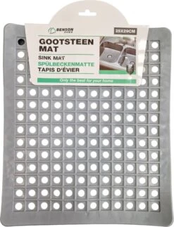 Merkloos Gootsteenmat PVC Vierkant Grijs 28 Cm -HG Sales 918x1200 2