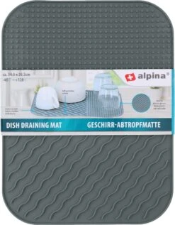 Alpina Afdruipmat - Droogmat - Siliconen - 26,5x34,5 Cm - Grijs -HG Sales 935x1200 4