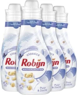 Robijn Puur & Zacht Wasverzachter - 4 X 30 Wasbeurten - Voordeelverpakking