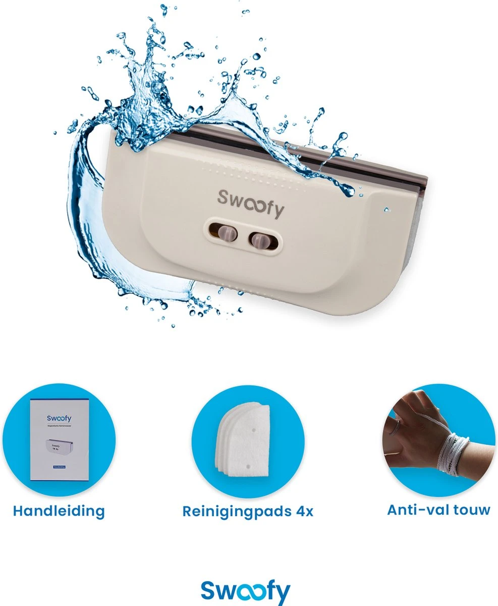 Swoofy® Magnetische Ramenwasser – Dubbelglas - Raamwasser – 3-35mm – Wit 1 Swoofy® Magnetische Ramenwasser – Dubbelglas - Raamwasser – 3-35mm – Wit